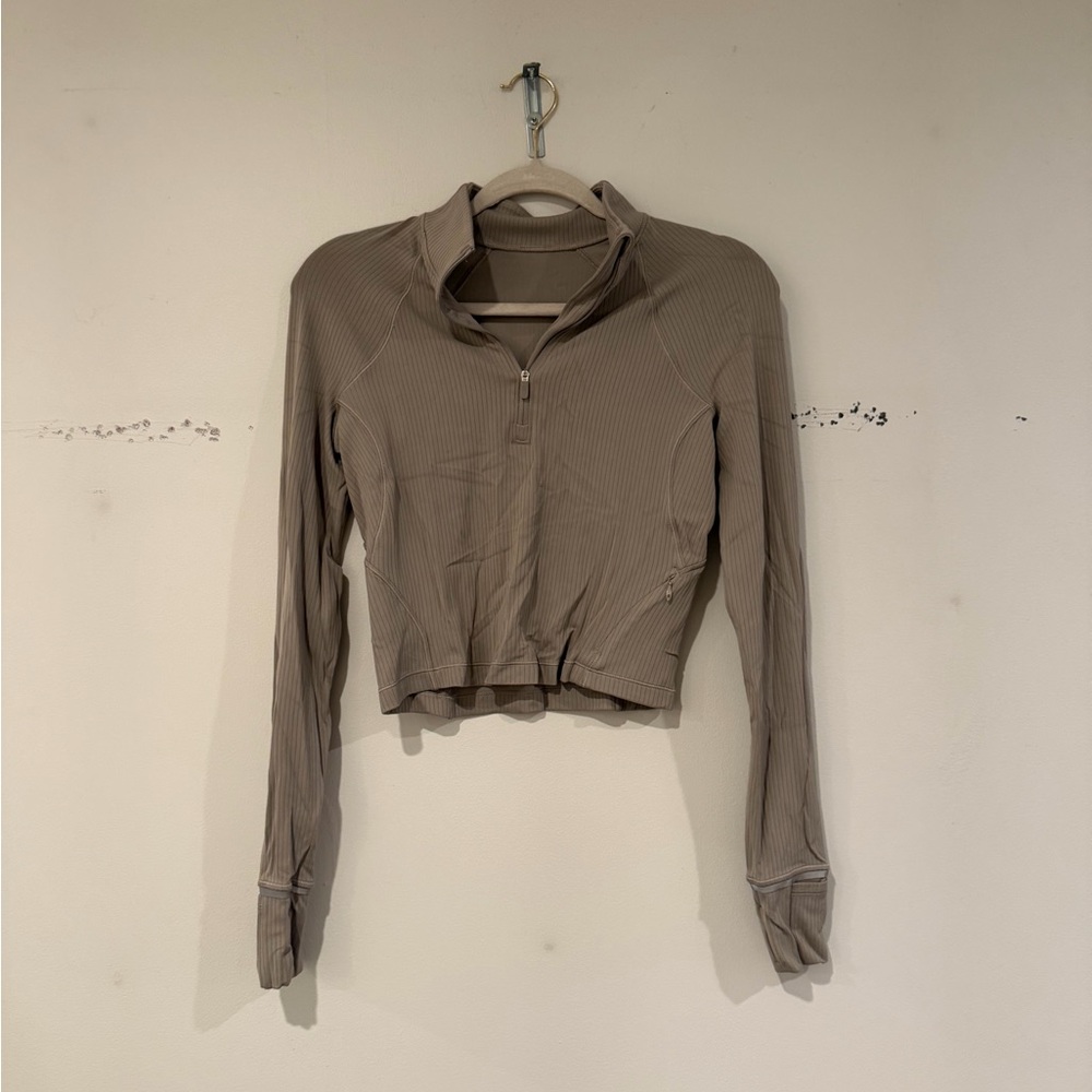 Lululemon It’s Rulu Ribbed Crop Half Zip - Picture 2 of 4